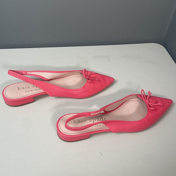 Kate Spade Pink Victoria Flat Size 11B Pointed Toe Preppy Colorful Romantic EUC - Picture 2 of 8